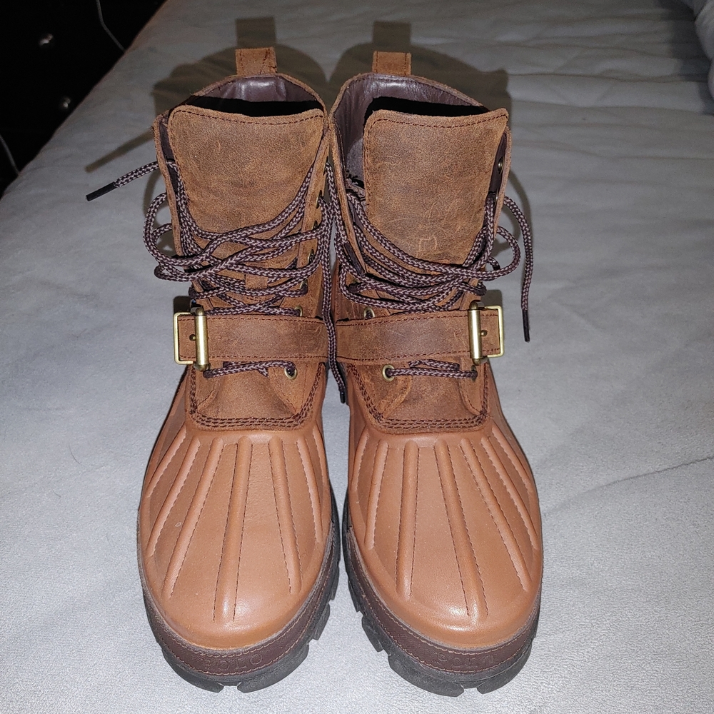 Polo Ralph Lauren Tan and Brown Leather Boots